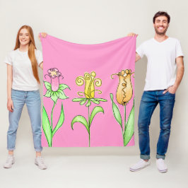 Illustration von Pastel Spring Flowers Fleecedecke