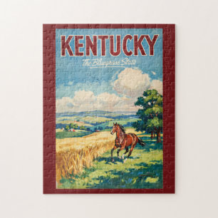 Illustration von Pferden in Kentucky, Reise Kunst