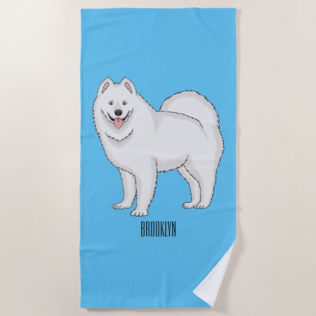 Illustration von Samohunde-Cartoon Strandtuch (Vorderseite)