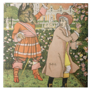 Illustration von Schönheit und vom Tier, 1901 Fliese
