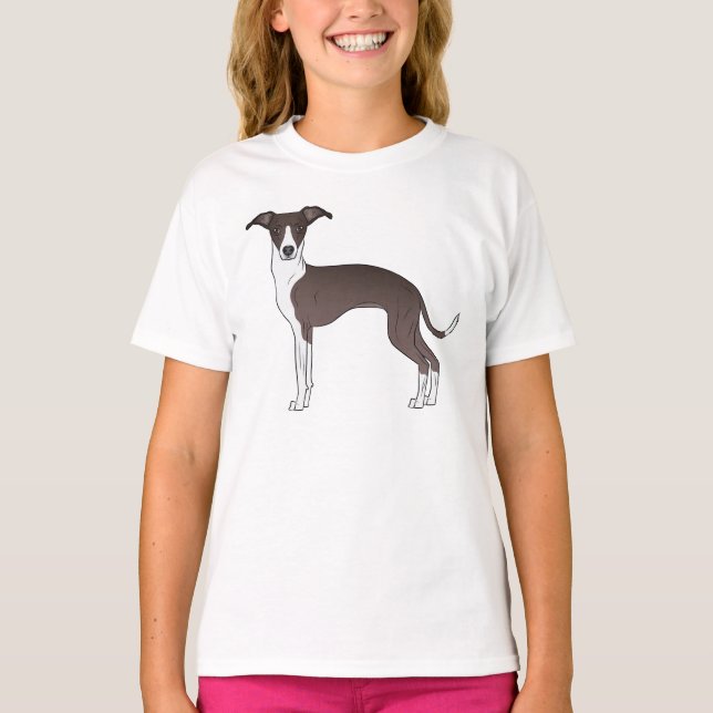 Illustration von Siegel und Weißem Grauhund T-Shirt (Vorderseite)