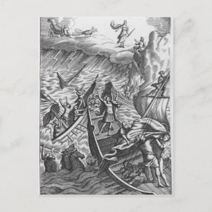 Illustration von "The Aeneid" von Virgil Postkarte