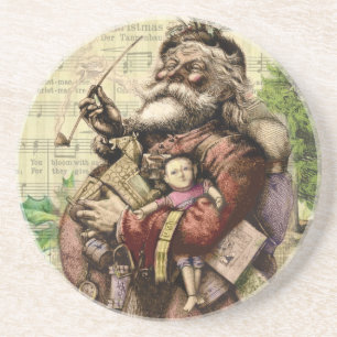 Illustration von Thomas Nast: Klassischer Weihnach Getränkeuntersetzer