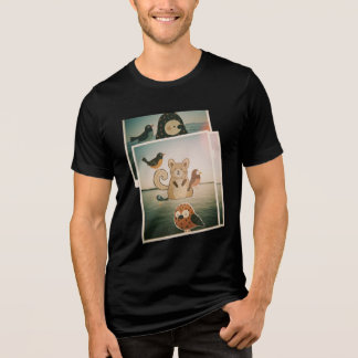 Illustration von Tieren und Vögeln - Natur-Th Tri-Blend Shirt