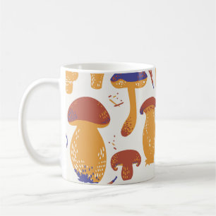 Illustration von Vintag essbaren Pilzen Kaffeetasse