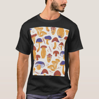 Illustration von Vintag essbaren Pilzen T-Shirt