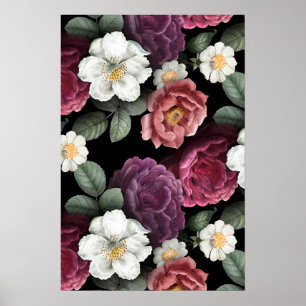 Illustration von Vintage-Rosen Poster