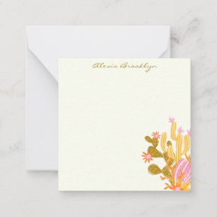 Illustration von Whimsical Pink Orange Cactus Cust Mitteilungskarte