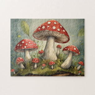 Illustration von Whimsical Red Mushrooms