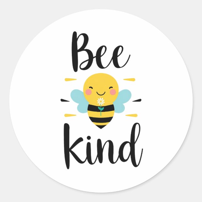 Illustration von Whimsical und Kind-Bee Runder Aufkleber (Vorderseite)