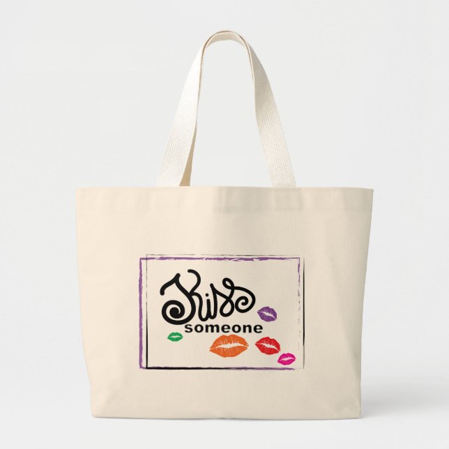 Illustration von Whimsisfarben KISSES Jumbo Stoffbeutel (Vorne)