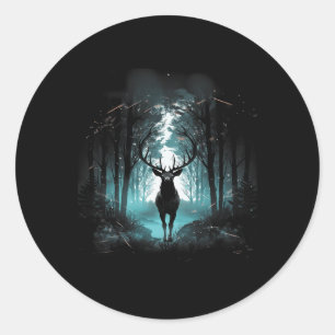 Illustration von Wildtieren aus Wäldern 2 Runder Aufkleber