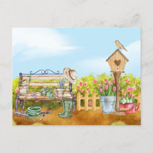 Illustration Wasserfarbe Gärtner Postkarte