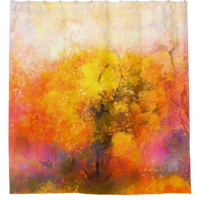 Illustration weiche bunten Herbstwald. Abstrakt Duschvorhang (Vorderseite)