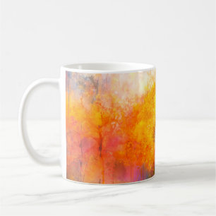 Illustration weiche bunten Herbstwald. Abstrakt Kaffeetasse