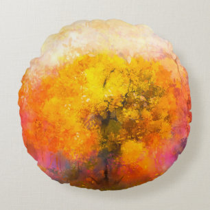 Illustration weiche bunten Herbstwald. Abstrakt Rundes Kissen