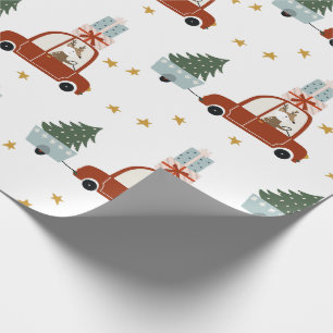 Illustration Weihnachtsbaum auf Hirsch-Verpackungs Geschenkpapier