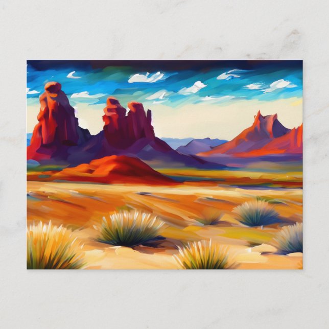 Illustration Wüste Landschaft Postkarte (Vorderseite)