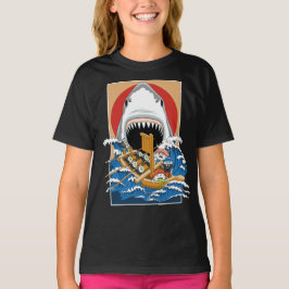 Illustration zum Angriff von Sushi-Haien T-Shirt