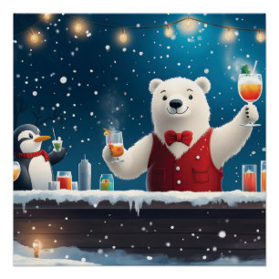 Illustration zum Barkeeper des Eisbären Poster