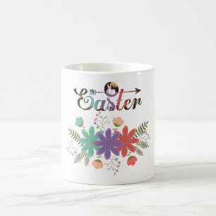 Illustration zum blühenden Oster Kaffeetasse