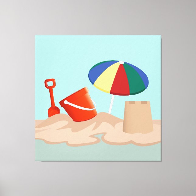 Illustration zum Bucket and Spade Beach Leinwanddruck (Vorderseite)