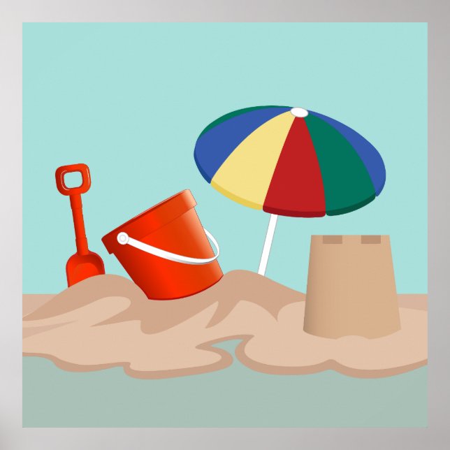 Illustration zum Bucket and Spade Beach Poster (Vorne)