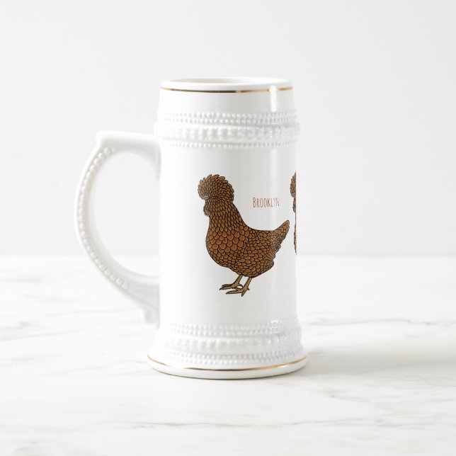 Illustration zum Cartoon von Chamois-Hühnchen Bierglas (Links)