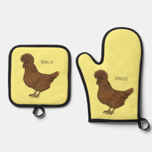 Illustration zum Cartoon von Chamois-Hühnchen Ofenhandschuh & Topflappen-Set