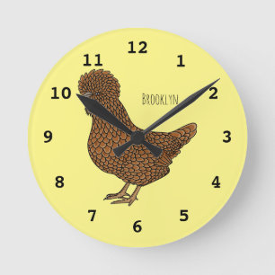 Illustration zum Cartoon von Chamois-Hühnchen  Runde Wanduhr