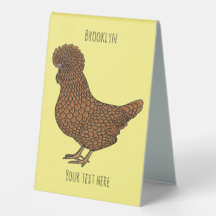 Illustration zum Cartoon von Chamois-Hühnchen Tischaufsteller