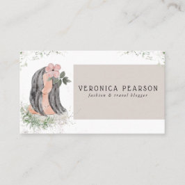 Illustration zum Design der Aquarellhaare Visitenkarte