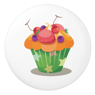 Illustration zum farbenfrohen Wacky Cupcake Keramikknauf
