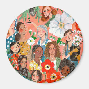 Illustration zum Internationalen Frauentag Magnet