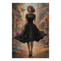 Illustration zum kleinen schwarzen Kleid mit künst