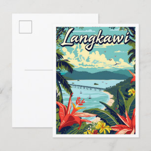 Illustration zum Langkawi Malaysia Kunstreisen Postkarte