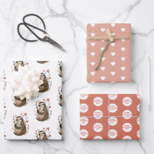 Illustration zum Muttertag der Wasserfarbe Geschenkpapier Set