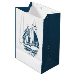 Illustration zum Navy-Blue-Wind-Segeln von Wassers Mittlere Geschenktüte