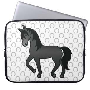 Illustration zum Niedlichen Cartoon von Black Trot Laptopschutzhülle