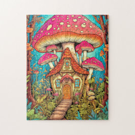 Illustration zum niedlichen Mushroom House