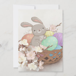 Illustration zum Osterhasen, Ostereier und Blume Einladung