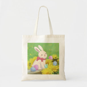 Illustration zum Osterhasen, Ostereier und Blume Tragetasche