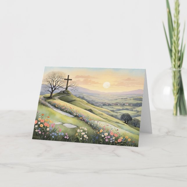 Illustration zum Ostersonnenaufgang Karte (Vorderseite)