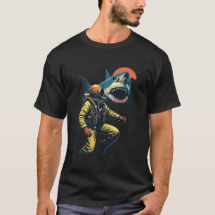 Illustration zum Retro Scuba Diver Shark Attack T-Shirt