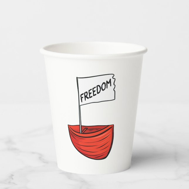 Illustration zum Schiff der nautischen Freiheit Pappbecher (Vorderseite)