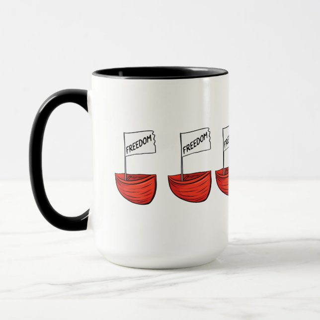 Illustration zum Schiff der nautischen Freiheit Tasse (Links)