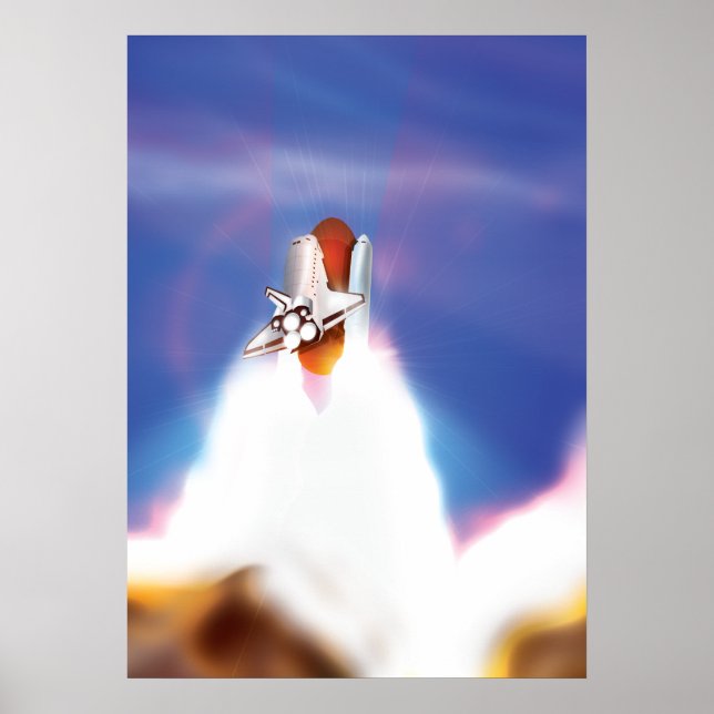 Illustration zum Start von Space Shuttle Poster (Vorne)