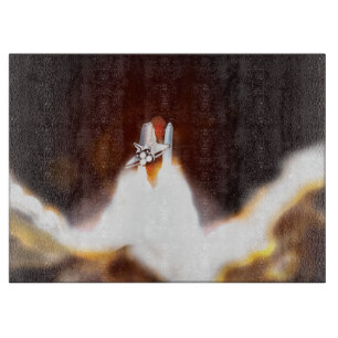 Illustration zum Start von Space Shuttle Schneidebrett