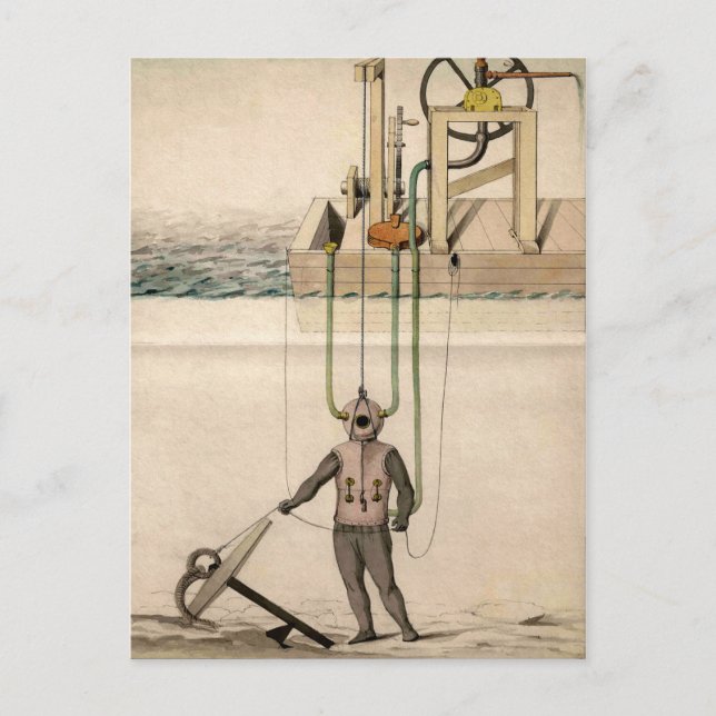 Illustration zum Vintagen Tauchen Postkarte (Vorderseite)
