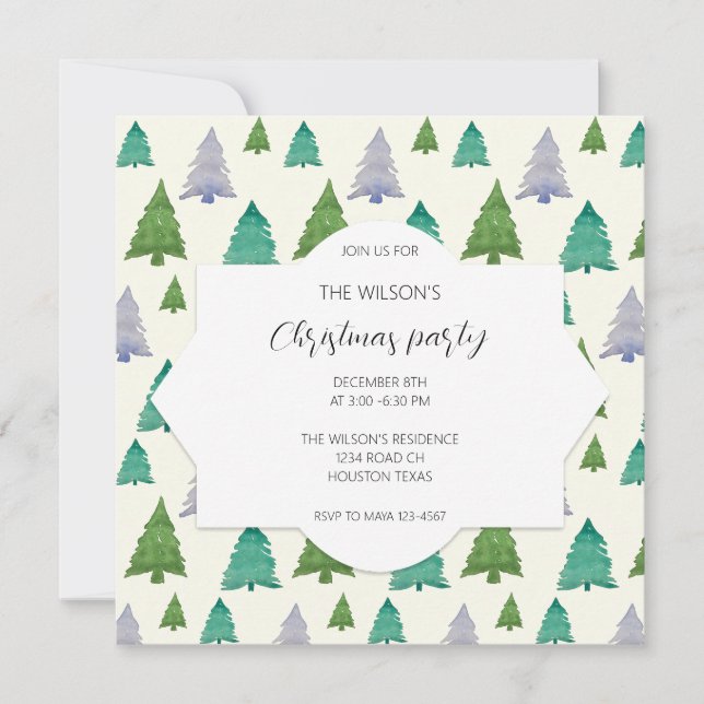 Illustration zum Weihnachtsgebirge Party Einladung (Vorderseite)
